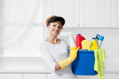 Deep cleaning equipment treating a fabric armchair