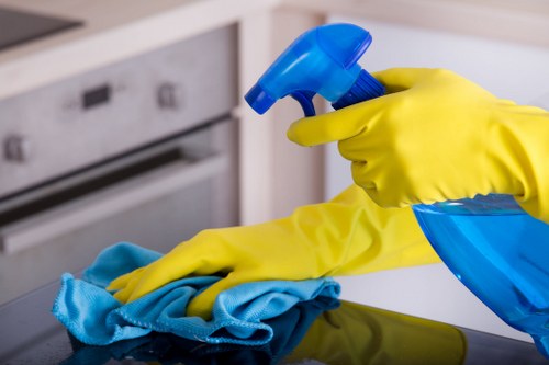 Management assessing a carpet cleaning complaint and service records