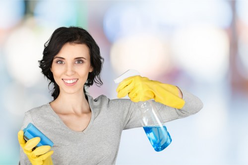 Hot water extraction cleaning a living room carpet