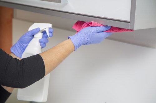 Waste handling and cleaning materials after service